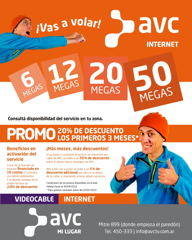 AVC Videocable/Internet Promo 20% descuento